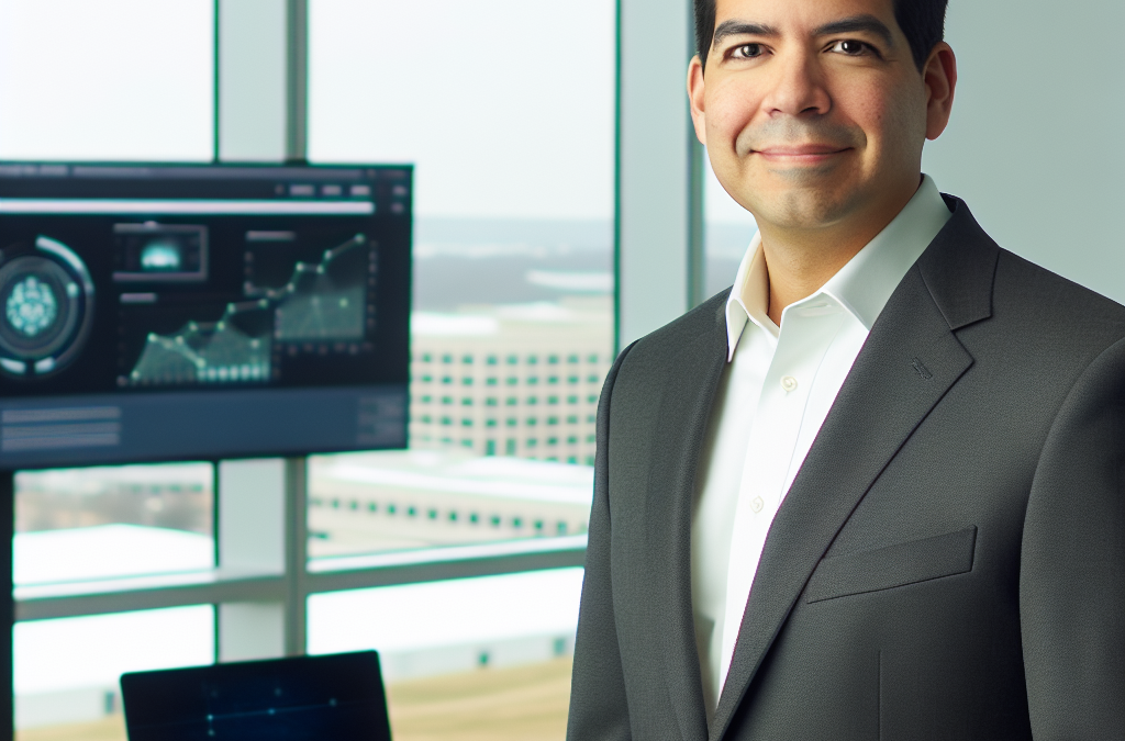 Professional businessman in a modern office representing AI, education, and scholarship leadership in Northern Virginia