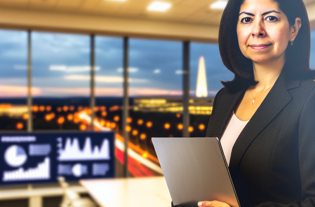Business leader in a modern Northern Virginia office representing AI, education, and scholarship opportunity